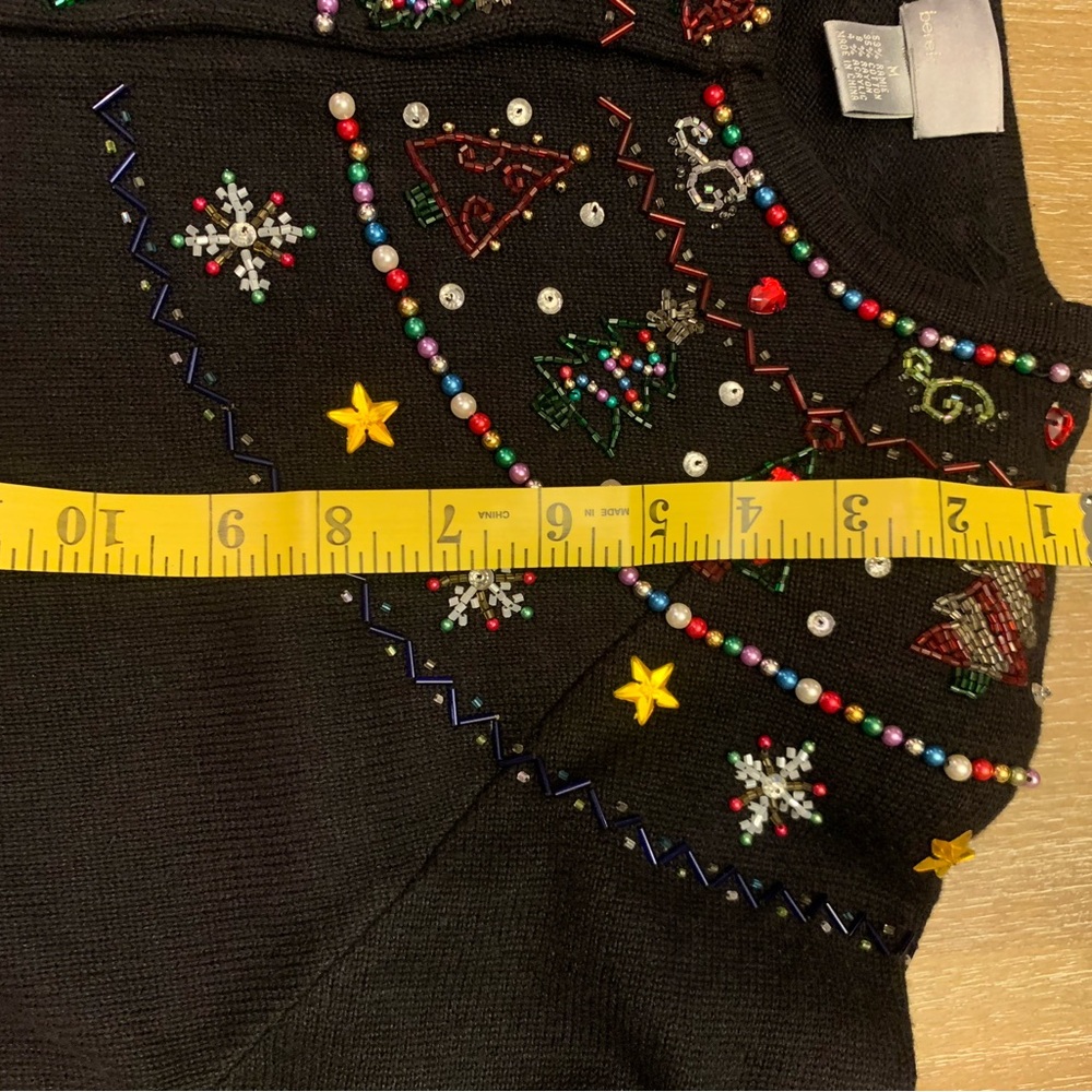 Berek Festive Black Holiday Cardigan with Multicolor Embroidery - Picture 8 of 9